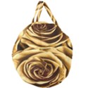 Gold Roses Giant Round Zipper Tote View2