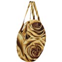 Gold Roses Giant Round Zipper Tote View3