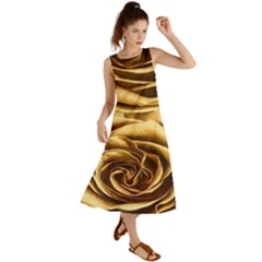 Gold Roses Summer Maxi Dress by Sparkle