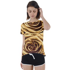 Gold Roses Short Sleeve Foldover Tee