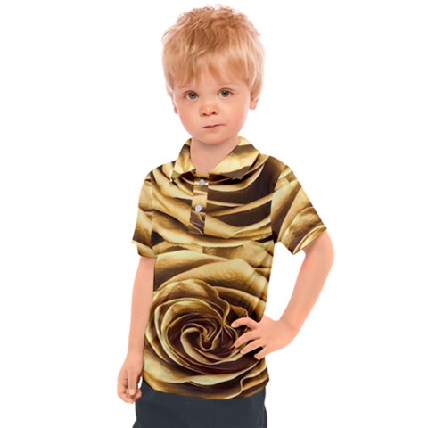 Gold Roses Kids  Polo Tee by Sparkle