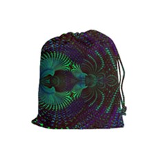 Fractal Flower Drawstring Pouch (large)