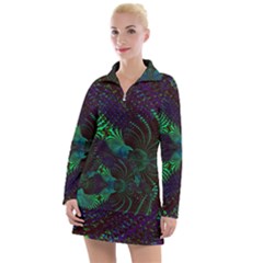 Fractal Flower Women s Long Sleeve Casual Dress by Sparkle