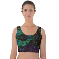 Fractal Flower Velvet Crop Top by Sparkle