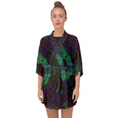 Fractal Flower Half Sleeve Chiffon Kimono by Sparkle