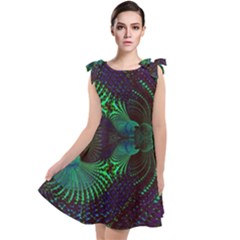 Fractal Flower Tie Up Tunic Dress by Sparkle