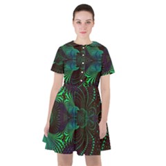 Fractal Flower Sailor Dress by Sparkle