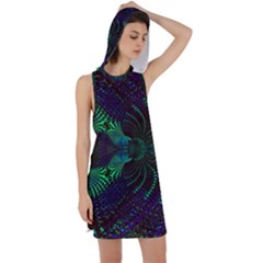 Fractal Flower Racer Back Hoodie Dress by Sparkle