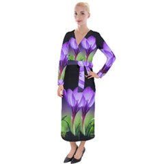 Flower Velvet Maxi Wrap Dress by Sparkle