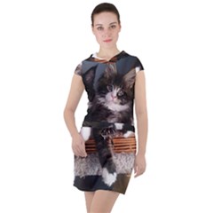 Cats Brothers Drawstring Hooded Dress