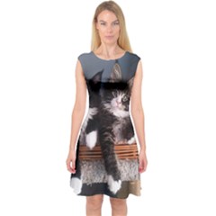 Cats Brothers Capsleeve Midi Dress by Sparkle