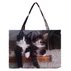 Cats Brothers Zipper Medium Tote Bag by Sparkle