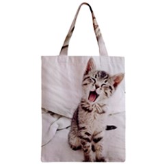 Laughing Kitten Zipper Classic Tote Bag by Sparkle