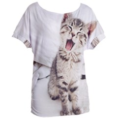 Laughing Kitten Women s Oversized Tee by Sparkle