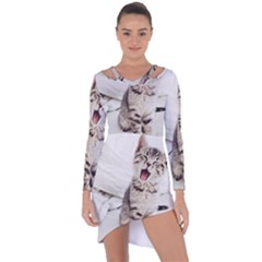 Laughing Kitten Asymmetric Cut-out Shift Dress by Sparkle