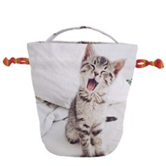 Laughing Kitten Drawstring Bucket Bag by Sparkle