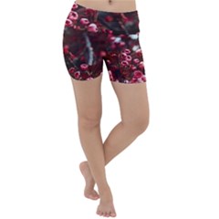 Red Floral Lightweight Velour Yoga Shorts