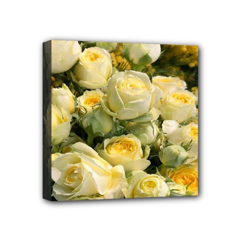 Yellow Roses Mini Canvas 4  X 4  (stretched) by Sparkle