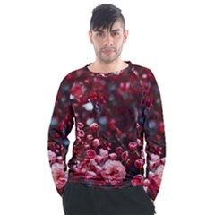 Red Floral Men s Long Sleeve Raglan Tee