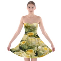 Yellow Roses Strapless Bra Top Dress by Sparkle