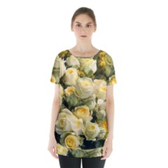 Yellow Roses Skirt Hem Sports Top by Sparkle