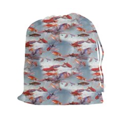 Golden Fishes Drawstring Pouch (2xl) by Sparkle