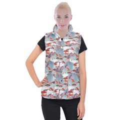 Golden Fishes Women s Button Up Vest by Sparkle