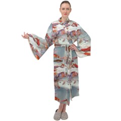 Golden Fishes Maxi Velour Kimono by Sparkle