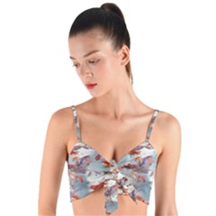 Golden Fishes Woven Tie Front Bralet by Sparkle