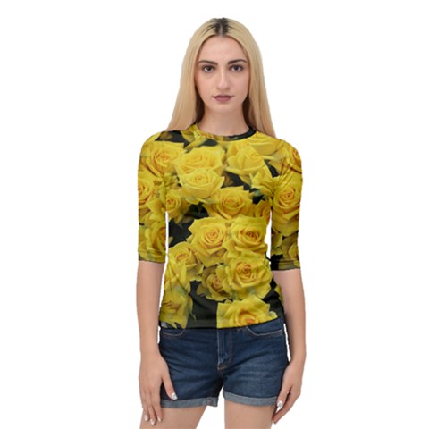 Yellow Roses Quarter Sleeve Raglan Tee by Sparkle