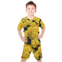 Yellow Roses Kids  Tee And Shorts Set by Sparkle