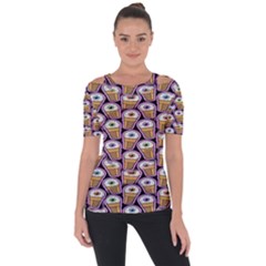 Eyes Cups Shoulder Cut Out Short Sleeve Top by Sparkle