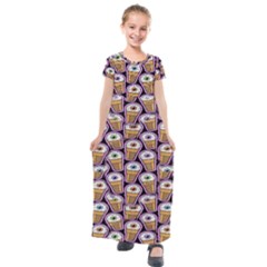 Eyes Cups Kids  Short Sleeve Maxi Dress by Sparkle