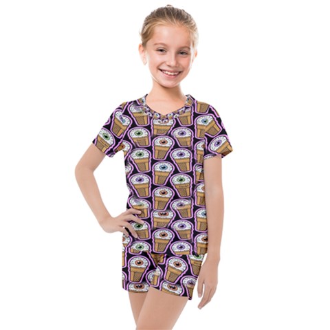 Eyes Cups Kids  Mesh Tee And Shorts Set by Sparkle