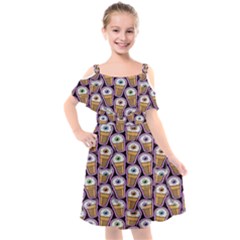 Eyes Cups Kids  Cut Out Shoulders Chiffon Dress by Sparkle