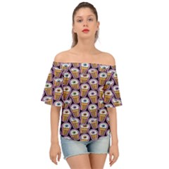 Eyes Cups Off Shoulder Short Sleeve Top by Sparkle