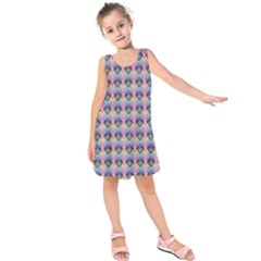 Pink And Blue Kids  Sleeveless Dress by Sparkle