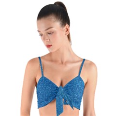 Blue Sparkles Woven Tie Front Bralet