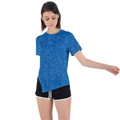 Blue Sparkles Asymmetrical Short Sleeve Sports Tee