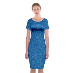 Blue Sparkles Classic Short Sleeve Midi Dress