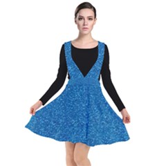 Blue Sparkles Plunge Pinafore Dress