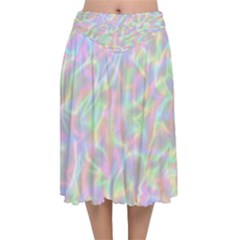 Pinkhalo Velvet Flared Midi Skirt