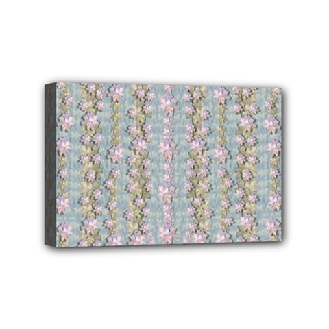 Summer Florals In The Sea Pond Decorative Mini Canvas 6  X 4  (stretched) by pepitasart