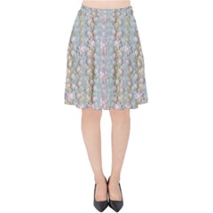 Summer Florals In The Sea Pond Decorative Velvet High Waist Skirt by pepitasart