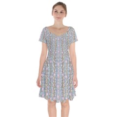 Summer Florals In The Sea Pond Decorative Short Sleeve Bardot Dress by pepitasart