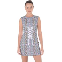 Summer Florals In The Sea Pond Decorative Lace Up Front Bodycon Dress by pepitasart