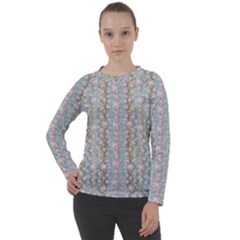 Summer Florals In The Sea Pond Decorative Women s Long Sleeve Raglan Tee