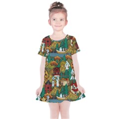 Yeti Town Kids  Simple Cotton Dress by kitfoxart