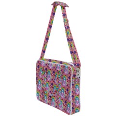 Blue Haired Girl Pattern Pink Cross Body Office Bag