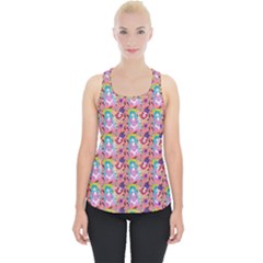 Blue Haired Girl Pattern Pink Piece Up Tank Top by snowwhitegirl